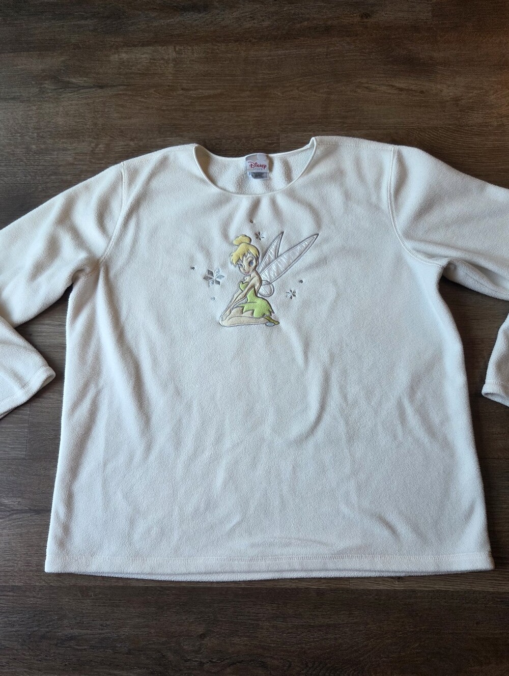 Vintage Y2K Disney Store Embroidered Tink Tinkerbell Soft Fleece Sweatshirt XL